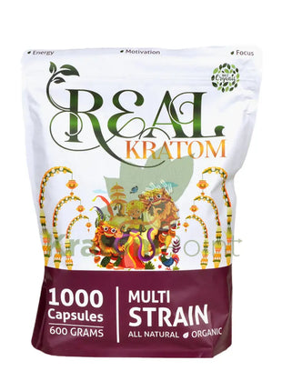 Real Kratom Multi Strain Kratom Capsules, 1000 count
