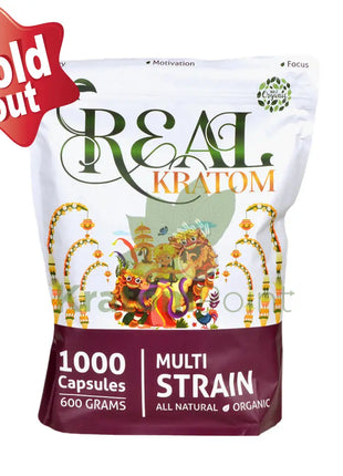 Real Kratom Multi Strain Kratom Capsules, 1000 count