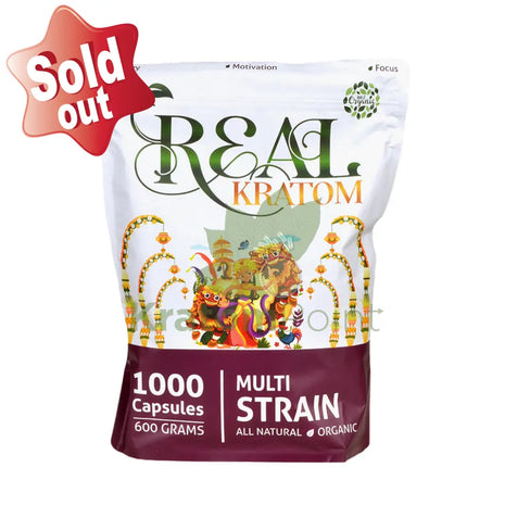 Real Kratom Multi Strain Kratom Capsules, 1000 count