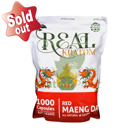 Real Kratom Red Maeng Da Kratom Capsules, 1000 count
