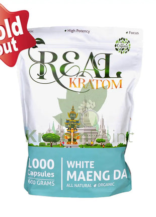 Real Kratom White Maeng Da Kratom Capsules, 1000 count