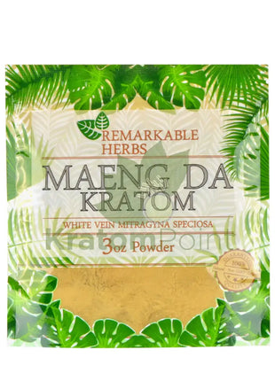 Remarkable Herbs Kratom Powder 3Oz White Maeng Da