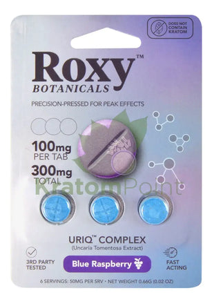 Roxy Botanicals 100mg Uriq Complex Blue Raspberry Tablets 3ct Cats claw