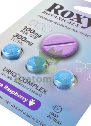 Roxy Botanicals 100mg Uriq Complex Blue Raspberry Tablets 3ct Cats claw