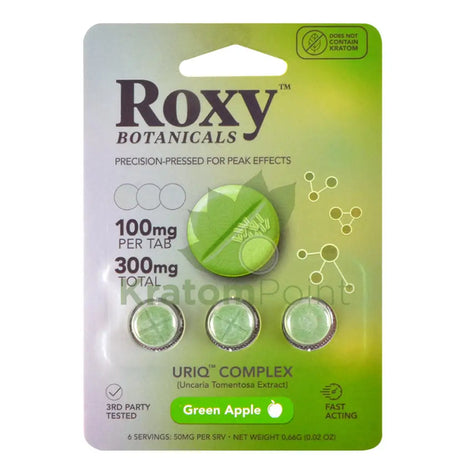 Roxy Botanicals 100mg Uriq Complex Green Apple Tablets 3ct Cats claw