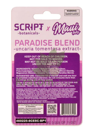 Script Botanicals x Maui Labs Paradise Blend Cats Claw Berry Punch Tablets 4ct - Cats claw