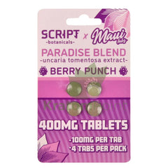 Script Botanicals x Maui Labs Paradise Blend Cats Claw Berry Punch Tablets 4ct - Cats claw