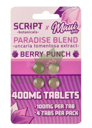 Script Botanicals x Maui Labs Paradise Blend Cats Claw Berry Punch Tablets 4ct - Cats claw