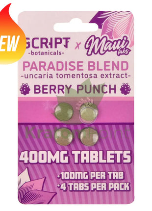 Script Botanicals x Maui Labs Paradise Blend Cats Claw Berry Punch Tablets 4ct - Cats claw