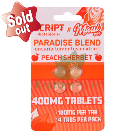 Script Botanicals x Maui Labs Paradise Blend Cats Claw Peach Sherbet Tablets 4ct - Cats claw