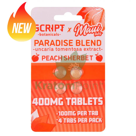 Script Botanicals x Maui Labs Paradise Blend Cats Claw Peach Sherbet Tablets 4ct - Cats claw