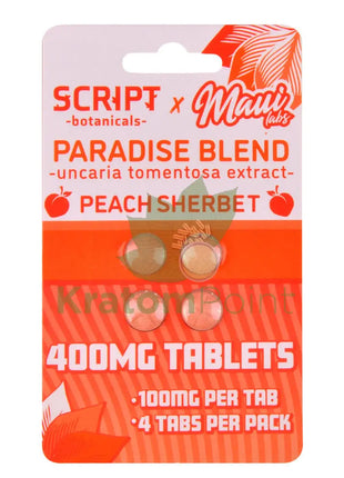 Script Botanicals x Maui Labs Paradise Blend Cats Claw Peach Sherbet Tablets 4ct - Cats claw