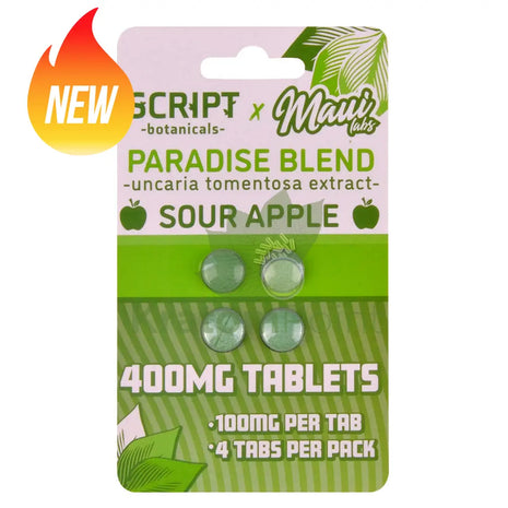 Script Botanicals x Maui Labs Paradise Blend Cats Claw Sour Apple Tablets 4ct - Cats claw