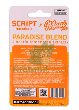 Script Botanicals x Maui Labs Paradise Blend Cats Claw Sweet Citrus Tablets 4ct - Cats claw
