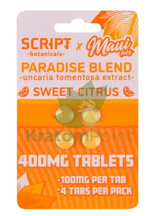 Script Botanicals x Maui Labs Paradise Blend Cats Claw Sweet Citrus Tablets 4ct - Cats claw