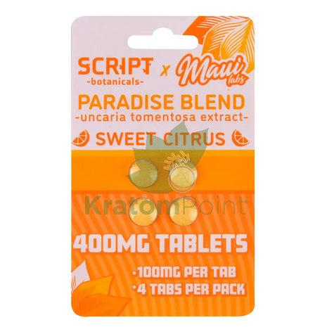Script Botanicals x Maui Labs Paradise Blend Cats Claw Sweet Citrus Tablets 4ct - Cats claw