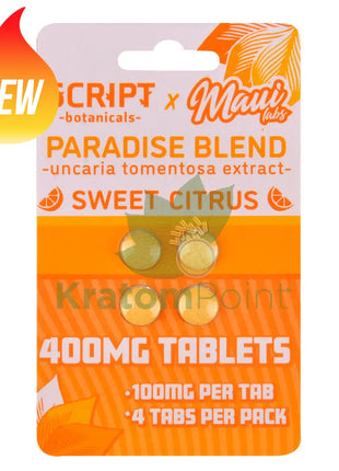 Script Botanicals x Maui Labs Paradise Blend Cats Claw Sweet Citrus Tablets 4ct - Cats claw