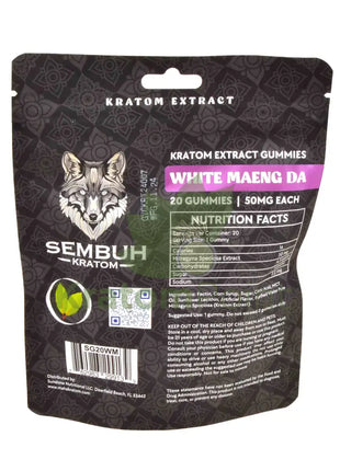 Sembuh Kratom Gummies Grape (White Maeng Da) Max Energy 20 count
