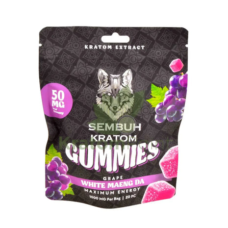 Sembuh Kratom Gummies Grape (White Maeng Da) Max Energy 20 count
