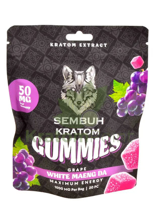 Sembuh Kratom Gummies Grape (White Maeng Da) Max Energy 20 count