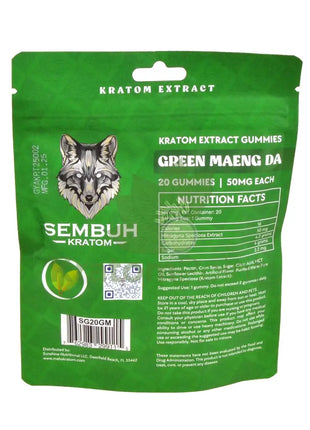 Sembuh Kratom Gummies Green Apple (Green Maeng Da) Ultra Relief 20 count