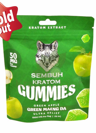 Sembuh Kratom Gummies Green Apple (Green Maeng Da) Ultra Relief 20 count