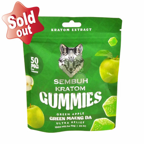 Sembuh Kratom Gummies Green Apple (Green Maeng Da) Ultra Relief 20 count