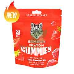 Sembuh Kratom Gummies Strawberry (Red Maeng Da) Relax & Chill 20 count