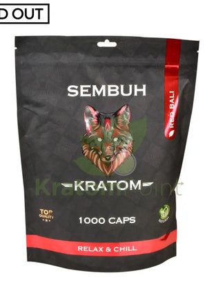 Sembuh Red Bali Kratom Capsules 1000 Count