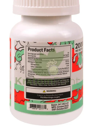 Straight Heat Baja Blast Kratom Extract 200mg Tablets 10ct