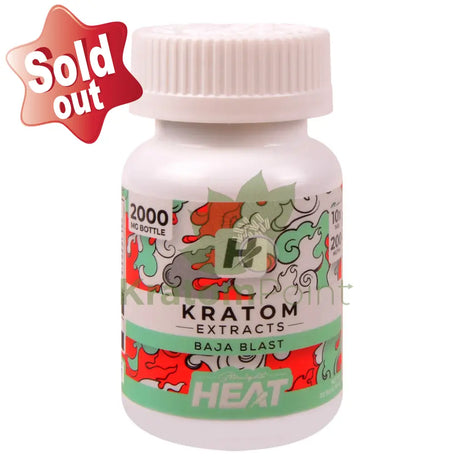 Straight Heat Baja Blast Kratom Extract 200mg Tablets 10ct
