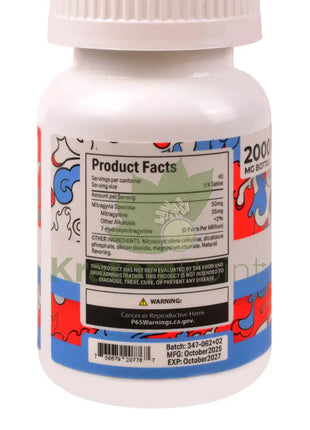 Straight Heat Blue Razz Kratom Extract 200mg Tablets 10ct