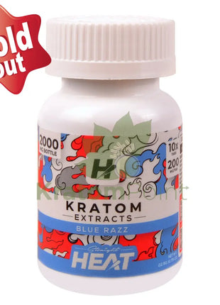 Straight Heat Blue Razz Kratom Extract 200mg Tablets 10ct