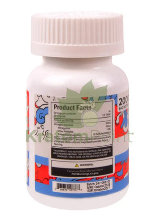 Straight Heat Blue Razz Kratom Extract 200mg Tablets 10ct