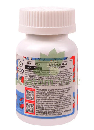 Straight Heat Blue Razz Kratom Extract 200mg Tablets 10ct
