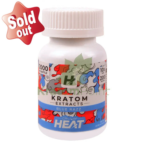 Straight Heat Blue Razz Kratom Extract 200mg Tablets 10ct