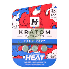 Straight Heat Blue Razz Kratom Extract 200mg Tablets 3ct