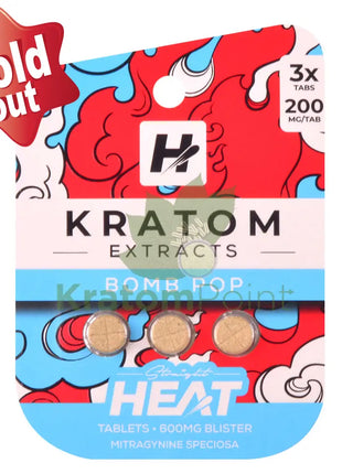 Straight Heat Bomb Pop Kratom Extract 200mg Tablets 3ct