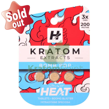 Straight Heat Bomb Pop Kratom Extract 200mg Tablets 3ct