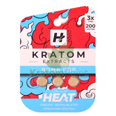 Straight Heat Bomb Pop Kratom Extract 200mg Tablets 3ct