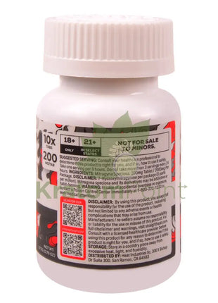 Straight Heat Natural Kratom Extract 200mg Tablets 10ct