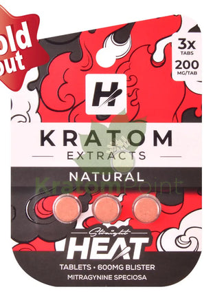 Straight Heat Natural Kratom Extract 200mg Tablets 3ct
