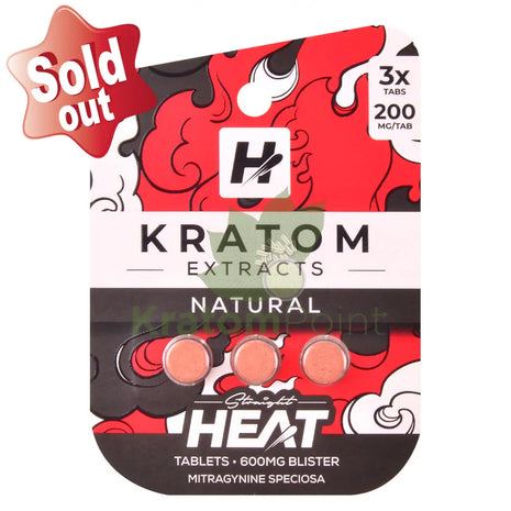 Straight Heat Natural Kratom Extract 200mg Tablets 3ct