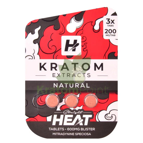 Straight Heat Natural Kratom Extract 200mg Tablets 3ct