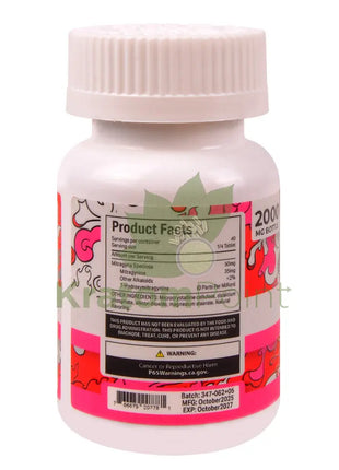 Straight Heat Pink Lemonade Kratom Extract 200mg Tablets 10ct