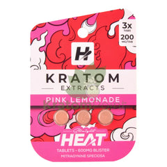 Straight Heat Pink Lemonade Kratom Extract 200mg Tablets 3ct