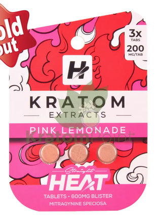 Straight Heat Pink Lemonade Kratom Extract 200mg Tablets 3ct