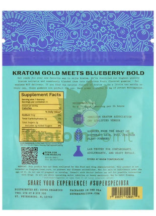 Super Speciosa Extra Strength Blueberry Kratom Gummies 4 Count