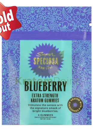 Super Speciosa Extra Strength Blueberry Kratom Gummies 4 Count