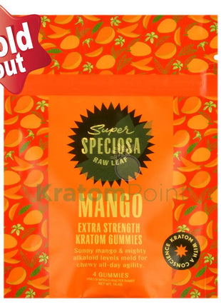 Super Speciosa Extra Strength Mango Kratom Gummies 4 Count